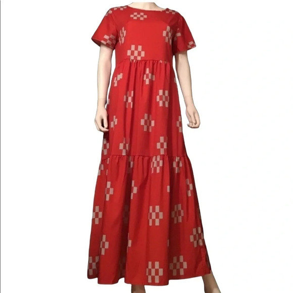 Red and gray Tiered Maxi - Picture 1 of 9